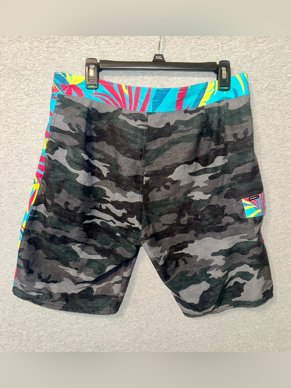 O'Neill Hyperfreak Mens Camo Boardshorts Tropical Swim Trunks Size 33 Stretch - Picture 2 of 9